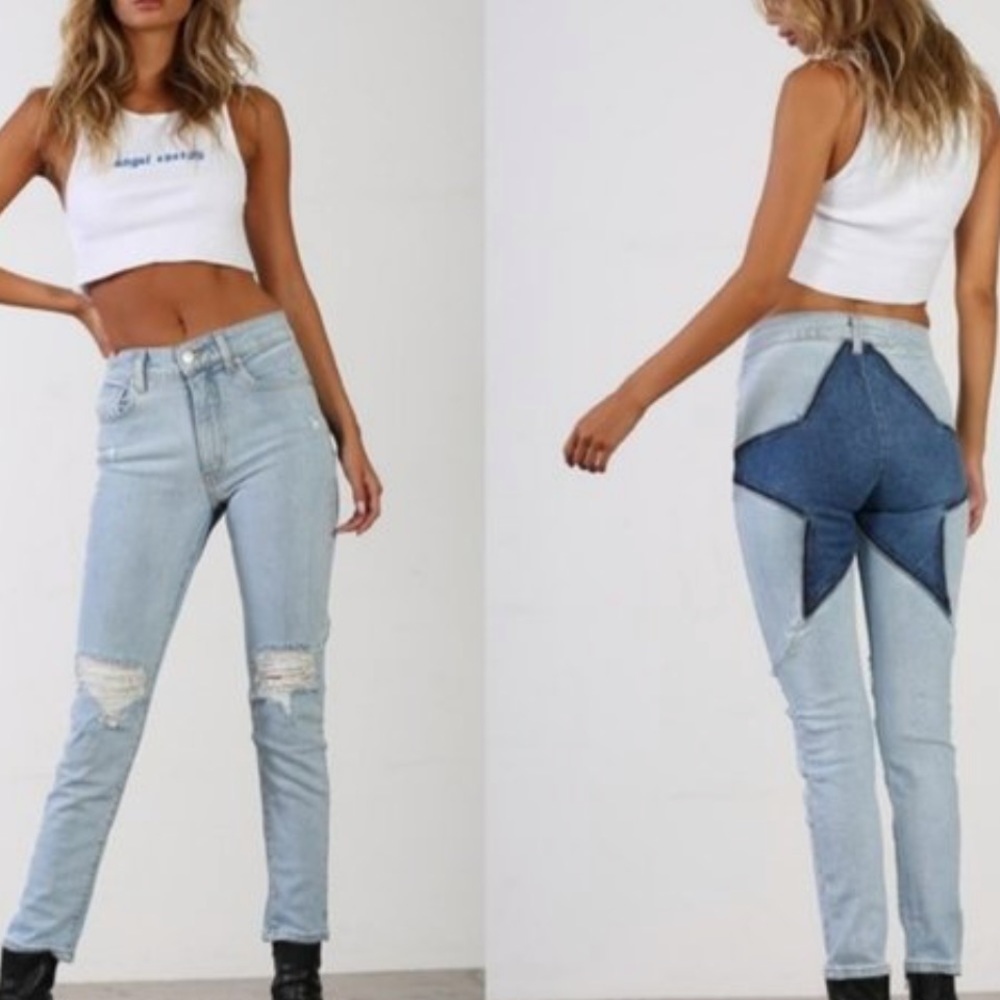 Revice Venus Neverland Star Lightwash Distressed Skinny Jeans